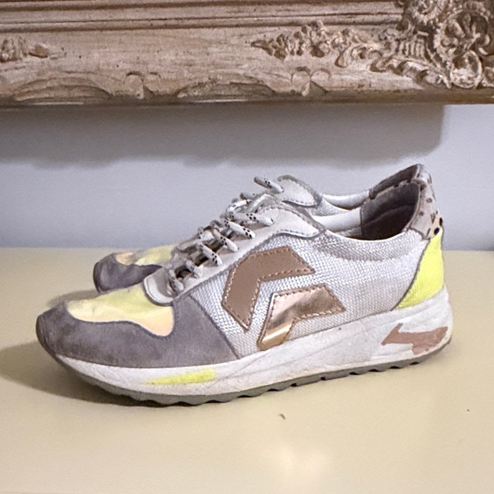 (Free w/ purchase) Dolce Vita Gray, Yellow & Metallic Athletic Sneakers